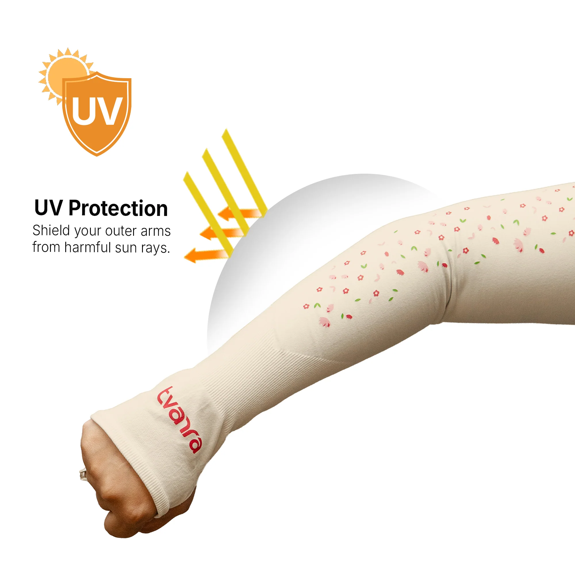 Full Arm Sleeves for Women | Petals Arm Sleeves - Skin - Image 3
