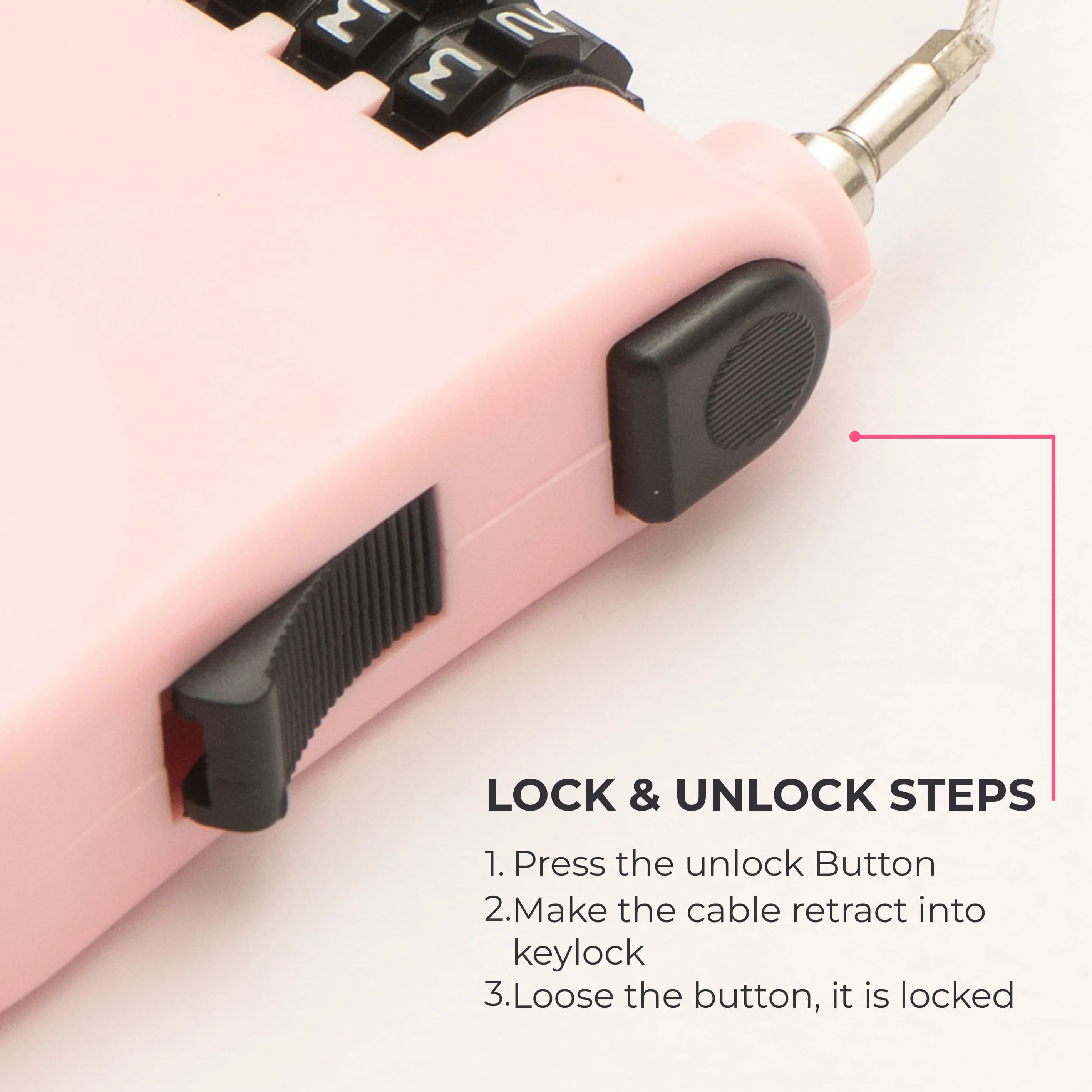 Padmaa Arm Sleeves + Secure Loop Helmet Lock Combo - Baby Pink - Image 3