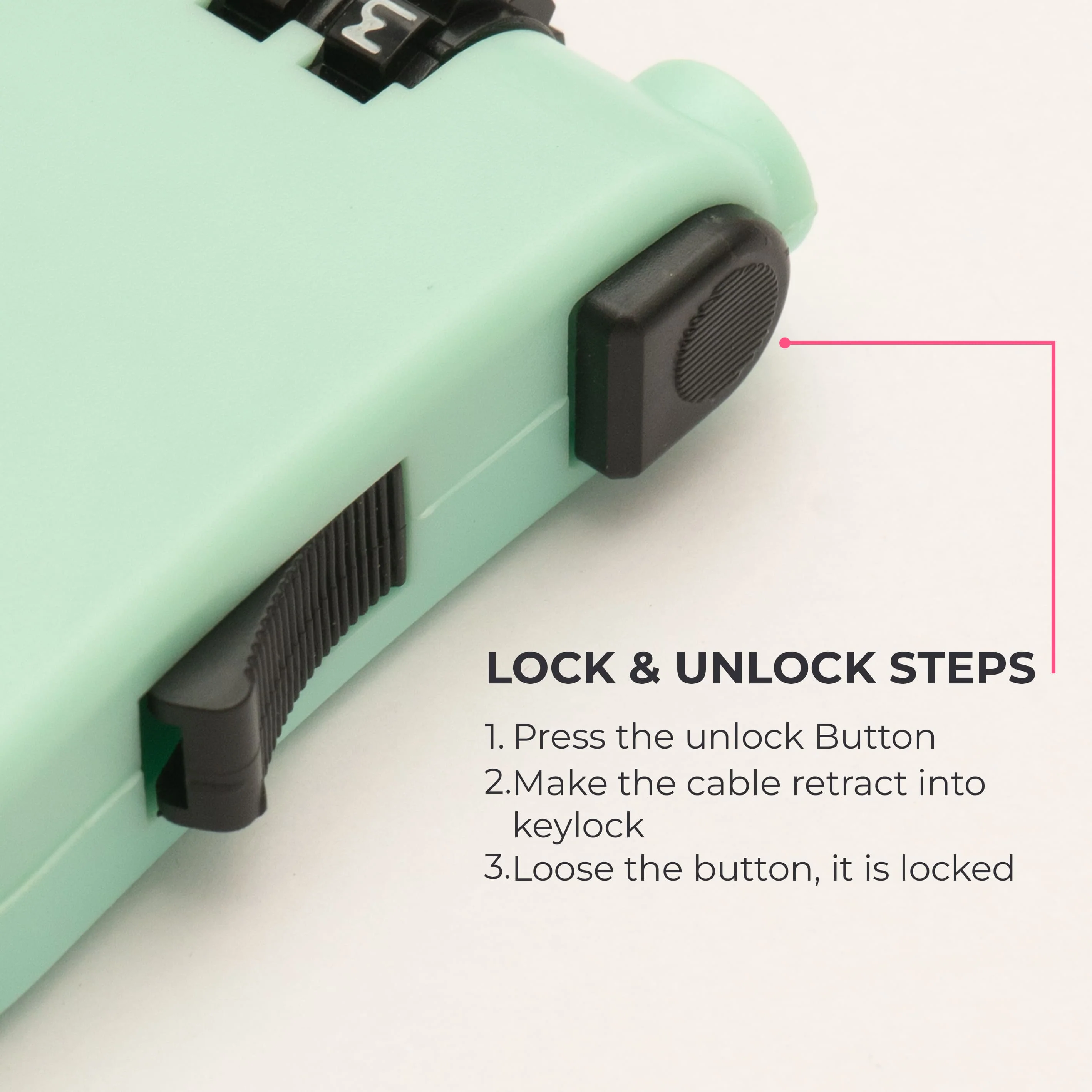Tvarra Secure Loop Helmet Lock - Mint Green - Image 4