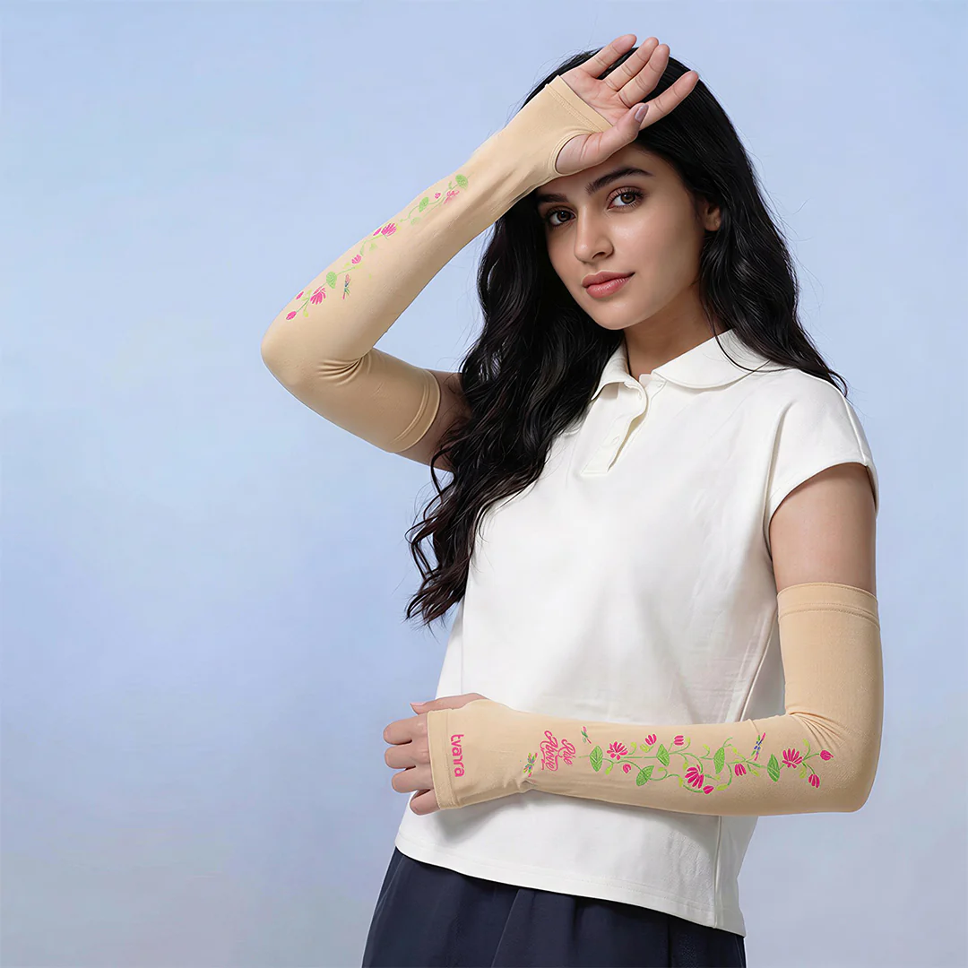 Rise Above Arm Sleeves for Women - Skin - Image 4