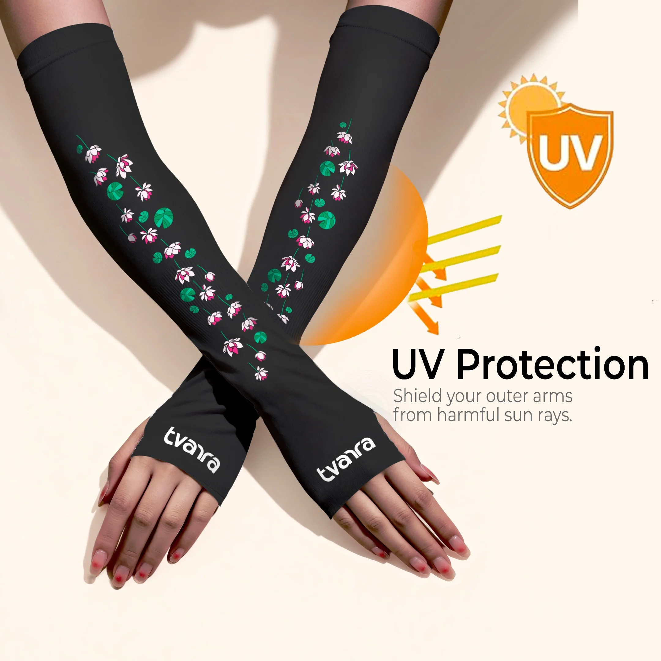 White Lotus Arm Sleeves + Secure Loop Helmet Lock Combo - Black - Image 6
